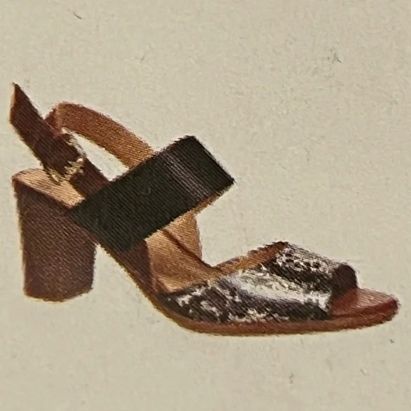 Naturalizer Lahnny Leather Sandal Black and White Snake Print size 8.5M NWOT - Picture 7 of 8